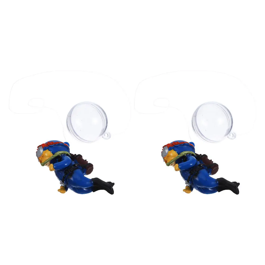 

2Pcs Aquarium Floating Diver Decorations Unique Design Safe for Fish Tanks Smooth Finish Easy Installation with Suction Cups