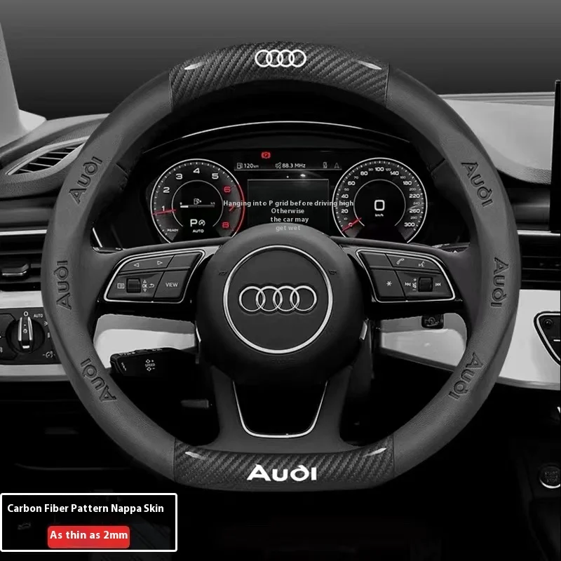 Auto Antislip Kohle faser Leder Lenkrad abdeckung für Audi Linie s3 s4 s5 s6 rs3 rs4 rs5 tt a3 a4 a5 a6 a7 a8 q3 q5 q7 q8