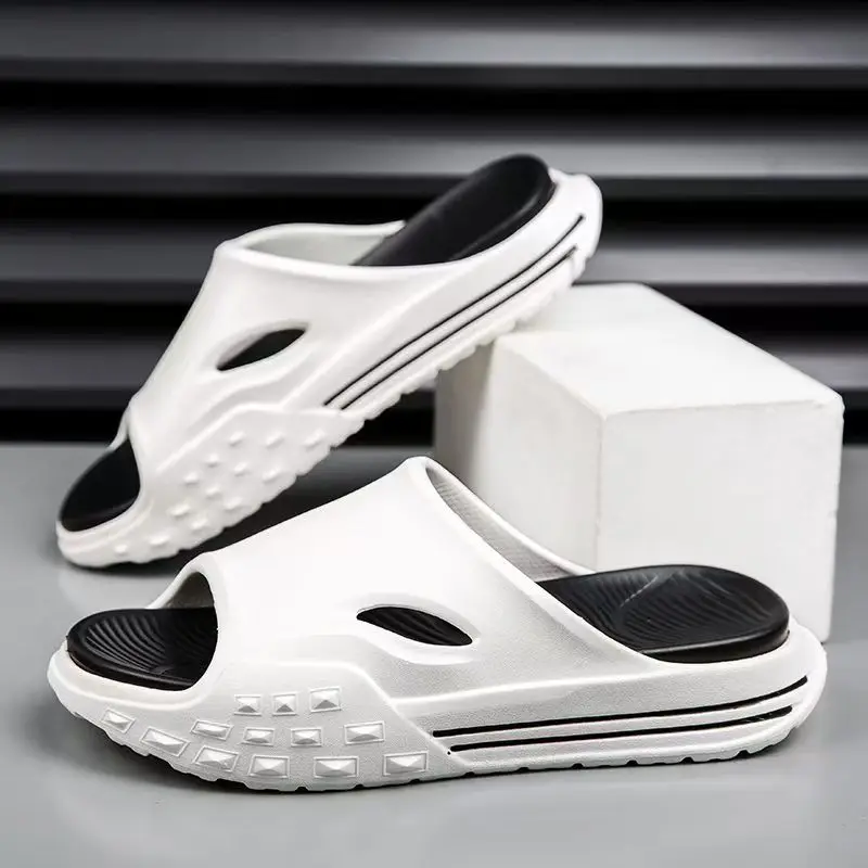 Novedad de verano, zapatillas de una palabra para hombre, suela gruesa, antiolor, antideslizantes, Zapatillas de casa ligeras, zapatillas de playa al aire libre, zapatillas de baño