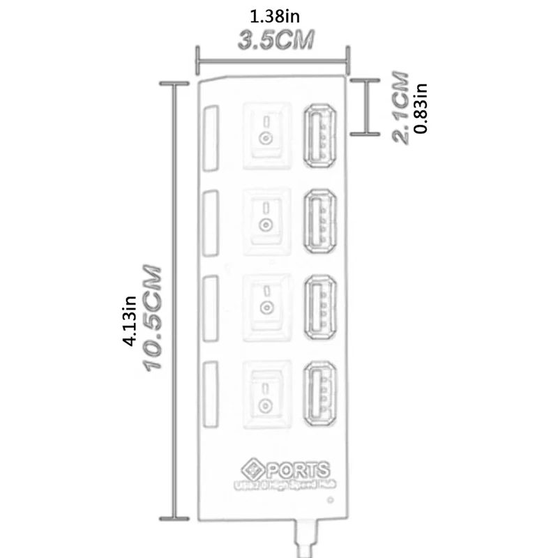 高速 4 ポート USB 2.0 マルチスプリッター USB ハブ 2.0 使用電源アダプター複数エキスパンダースイッチ 30 センチメートルケーブルハブドッキングステーション