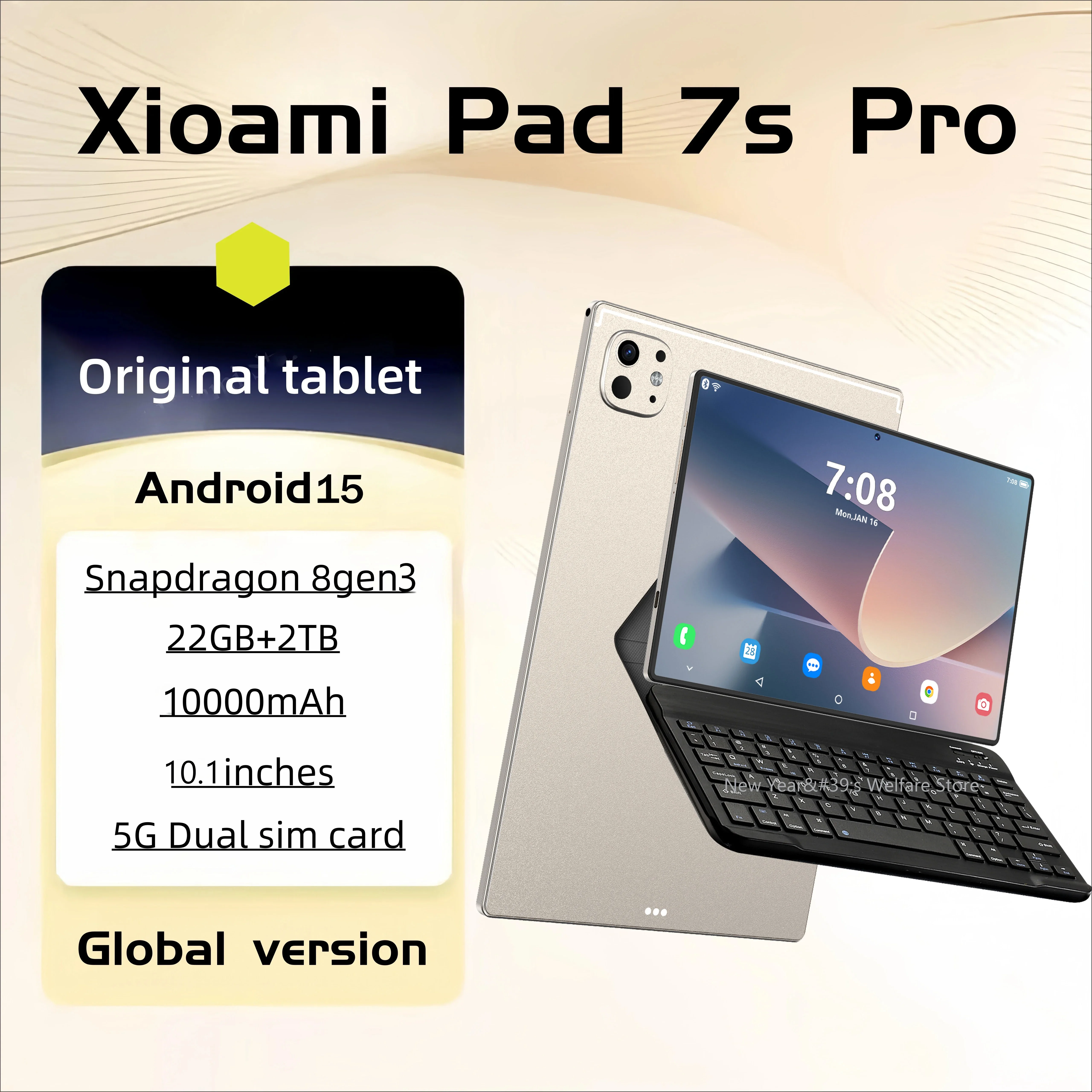 2025 Original MI Pad 7S Pro Tablet 10.1inch Snapdrago 8gen3 HD 4K Android 15 22GB+2T 10000mAh 5G Dual SIM WiFi GPS Tablet PC