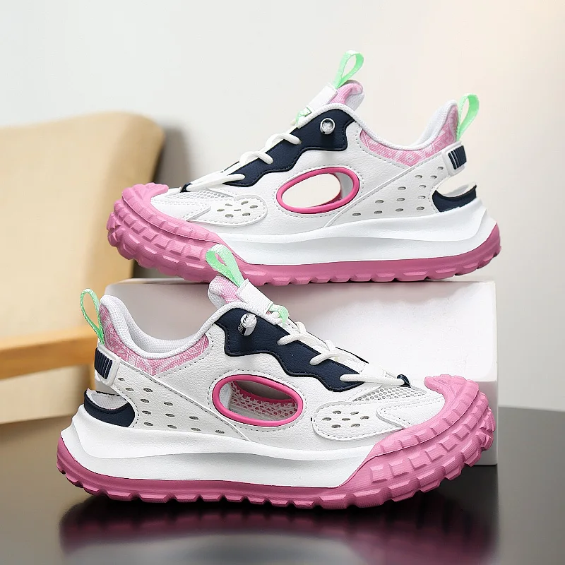 Cushioned Insole Kids Daily Shoes Elastic Soft Outsole Easy Clean Home Outdoor Leisure Shoes