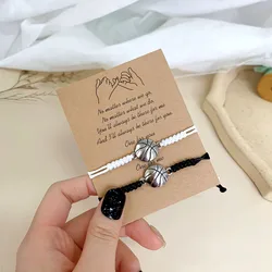 2Pcs/Set Charm Couple Friendship Bracelet For Boy Girl Basketball Volleyball Tennis Handmade Braided Adjustable Bracelet Jewelry