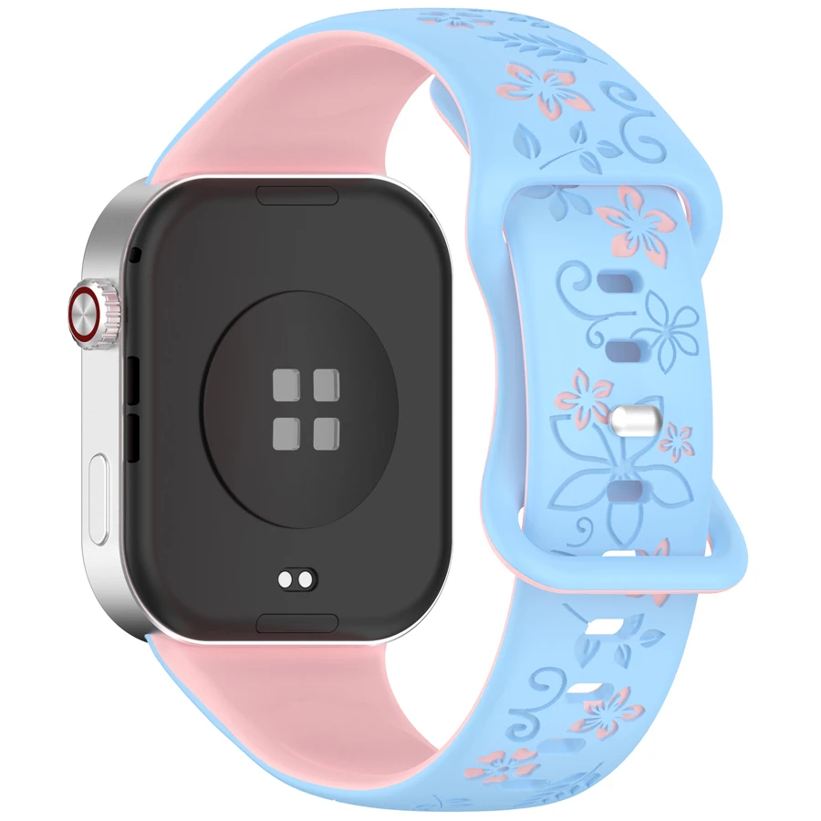 3D-gegraveerde bloemen siliconen bandje voor Xiaomi Mi Band 10 Pro / 9 Pro / 8 Pro bandje zachte band voor Redmi Watch 6/5/4 band armband