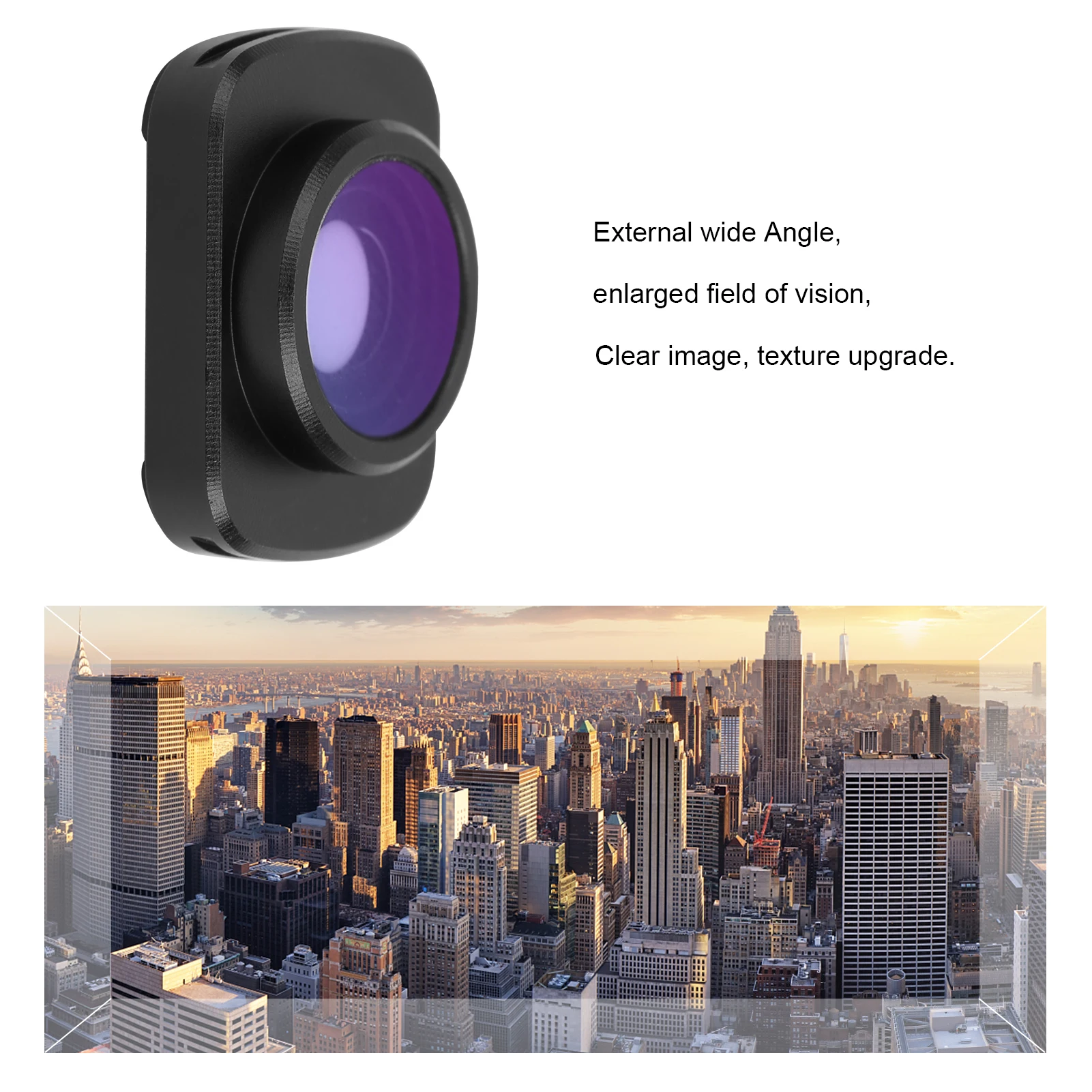 Tragbares Weitwinkel-Kameraobjektiv, magnetisches anamorphes Objektiv für DJI Pocket1 / Pocket2 Zubehör, tragbares Weitwinkelobjektiv