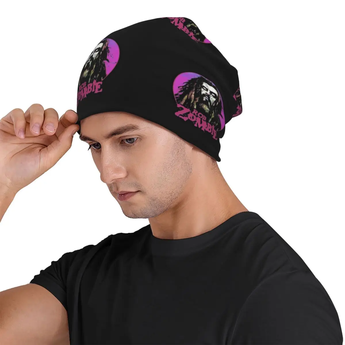 Vintage Rob Zombie Band Art Men Women Adult Beanies Caps Knitted Bonnet Hat Warm Hip Hop Autumn Winter Outdoor Skullies Hats