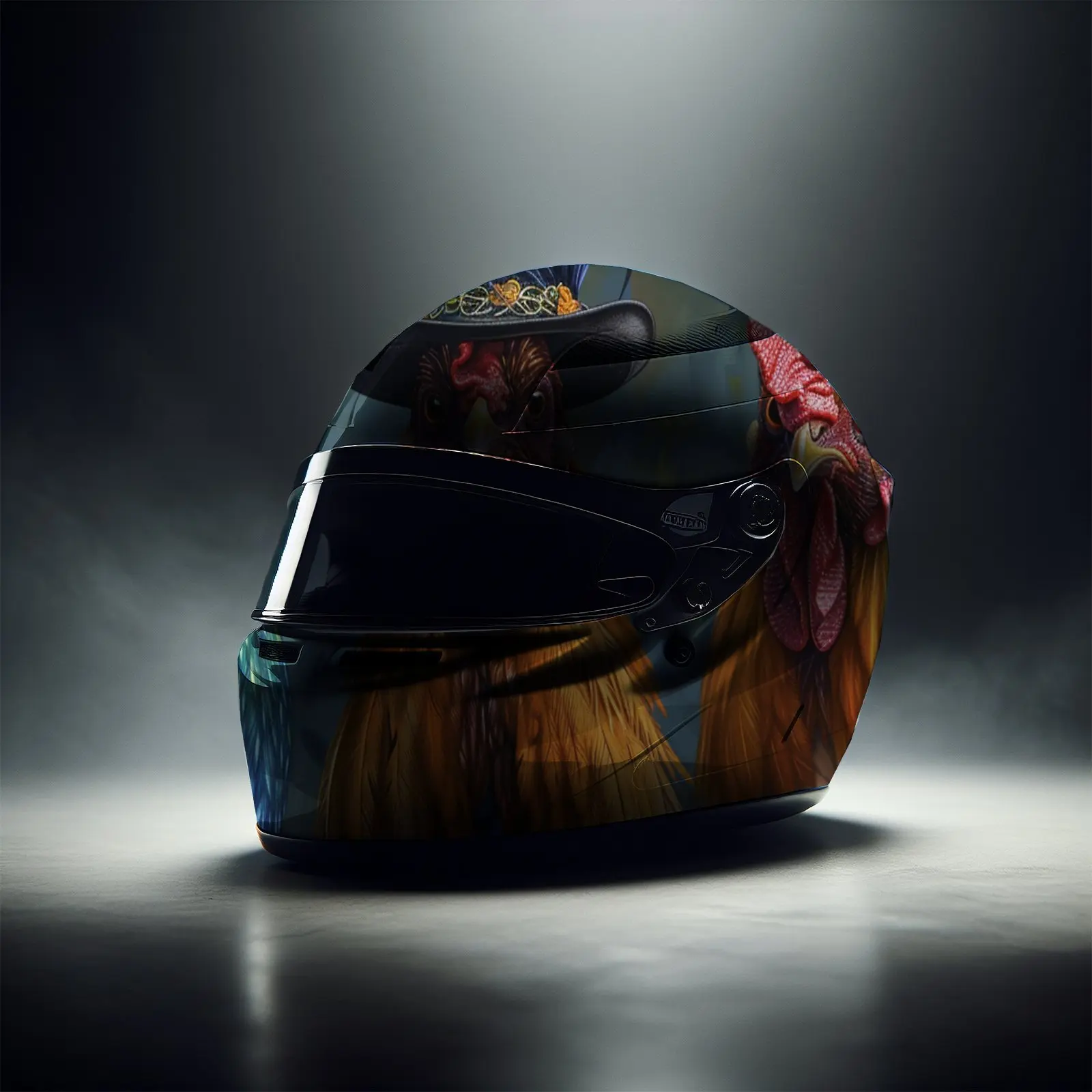 Dreamy Color - ملصق لف من الفينيل لخوذة الوجه بالكامل على شكل مجموعة الديك، مادة PVC متينة، ملصق رسم فني جمالي #5