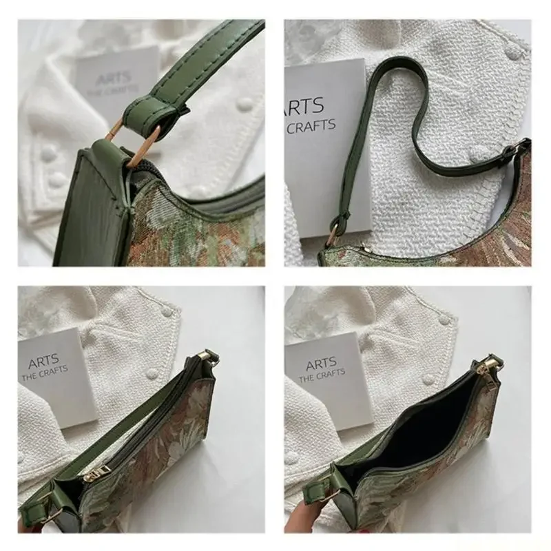 X90D Oil Painting Shoulder Bag for Girl Trendy Handbag Versatile Fashion Underarm Bag