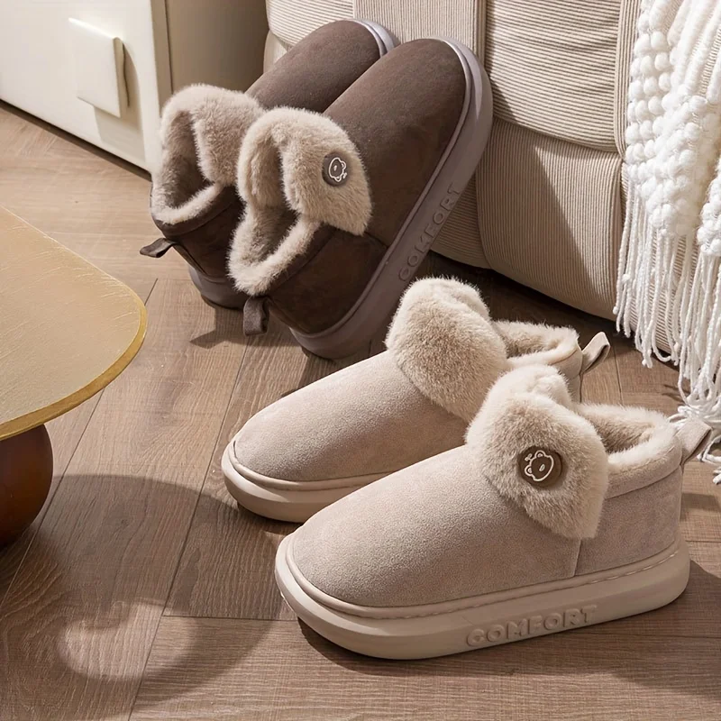 Cozy Winter Slippers: Soft Velvet, Thick Sole, Warm & Skin-Friendly. Indoor/Outdoor Use. - Image 3