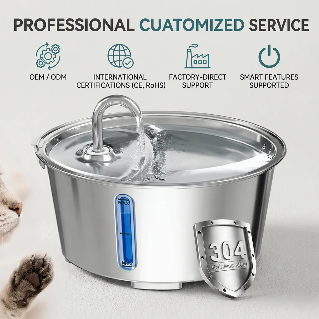 Rechargeable 2.5L Pet Automatic Water Dispenser Food-Grade Multi-Layer Filtration Cat Drinking Fountain for Safe Water Use