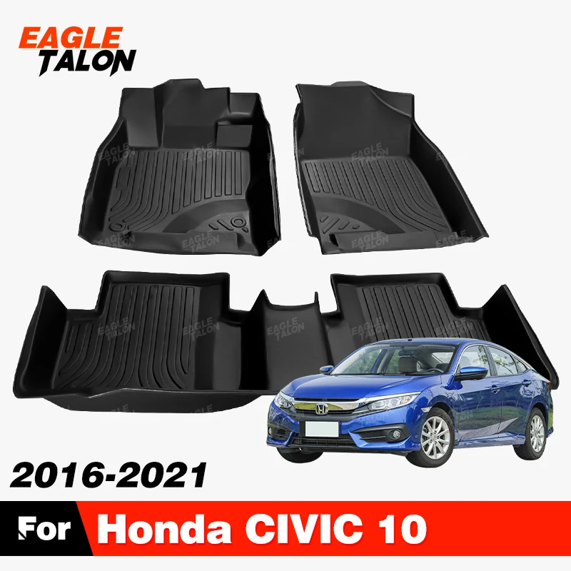 Custom TPE Car Floor Mat For Honda CIVIC 10 2016-2021 20 19 18 17 Carpet Cover Waterproof Interior Protector Accessories parts