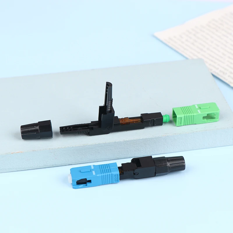【C】5Pcs FTTH SC APC Single Mode SC UPC Fiber Optic Quick Connector FTTH Fiber Optic Fast Connector SC Fiber Field Assembly Tool