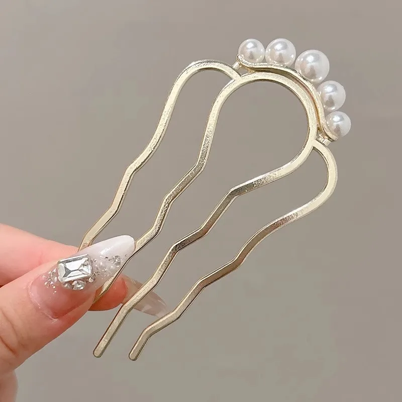 Metall U-Förmigen Haar Gabel Kämme Perle Quaste Haar Sticks Haar Clip Haarnadeln Frauen Mädchen Haar Zubehör Ornament Styling werkzeug – Detail 7