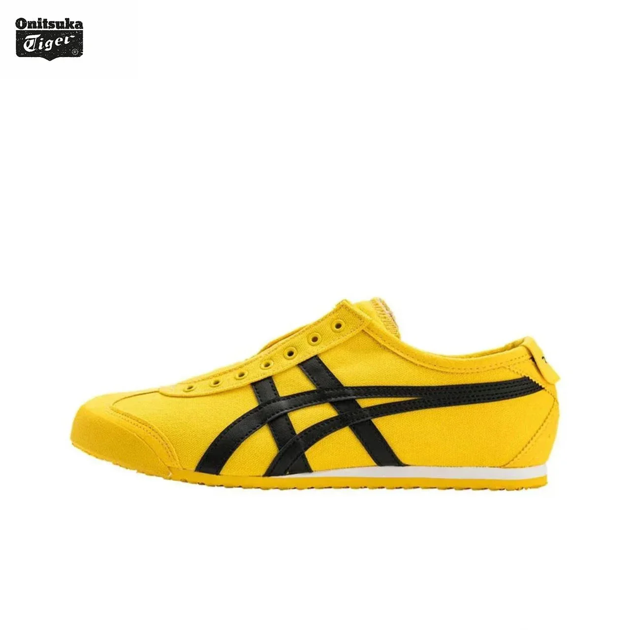 Классические женские и мужские парусиновые туфли Asics Onitsuka Tiger Мексики 66, легкие желто-черные кроссовки