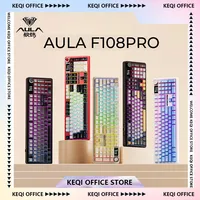 AULA F108 Pro Mechanical Keyboard 3Mode Wireless RGB Hot Swap Gasket FR4 Gold-Plated Positioning Board Gaming Custom Keyboard PC
