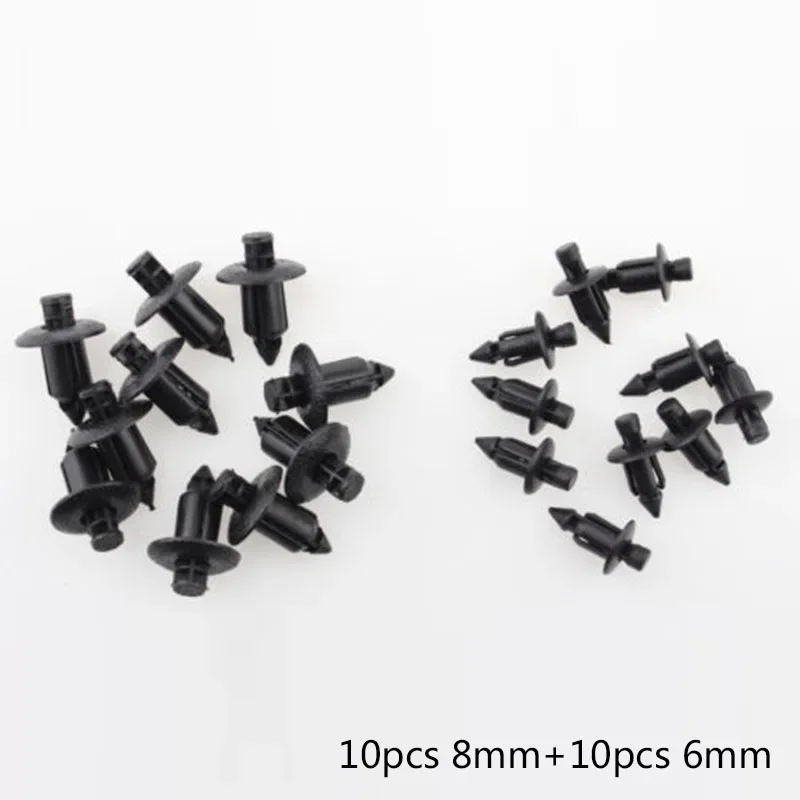 Fairing Rivet Car Clips Set Fastener Fender Replacement 20pcs/Set Bumper Push-in Shields 09409063145PK 2 Type Black