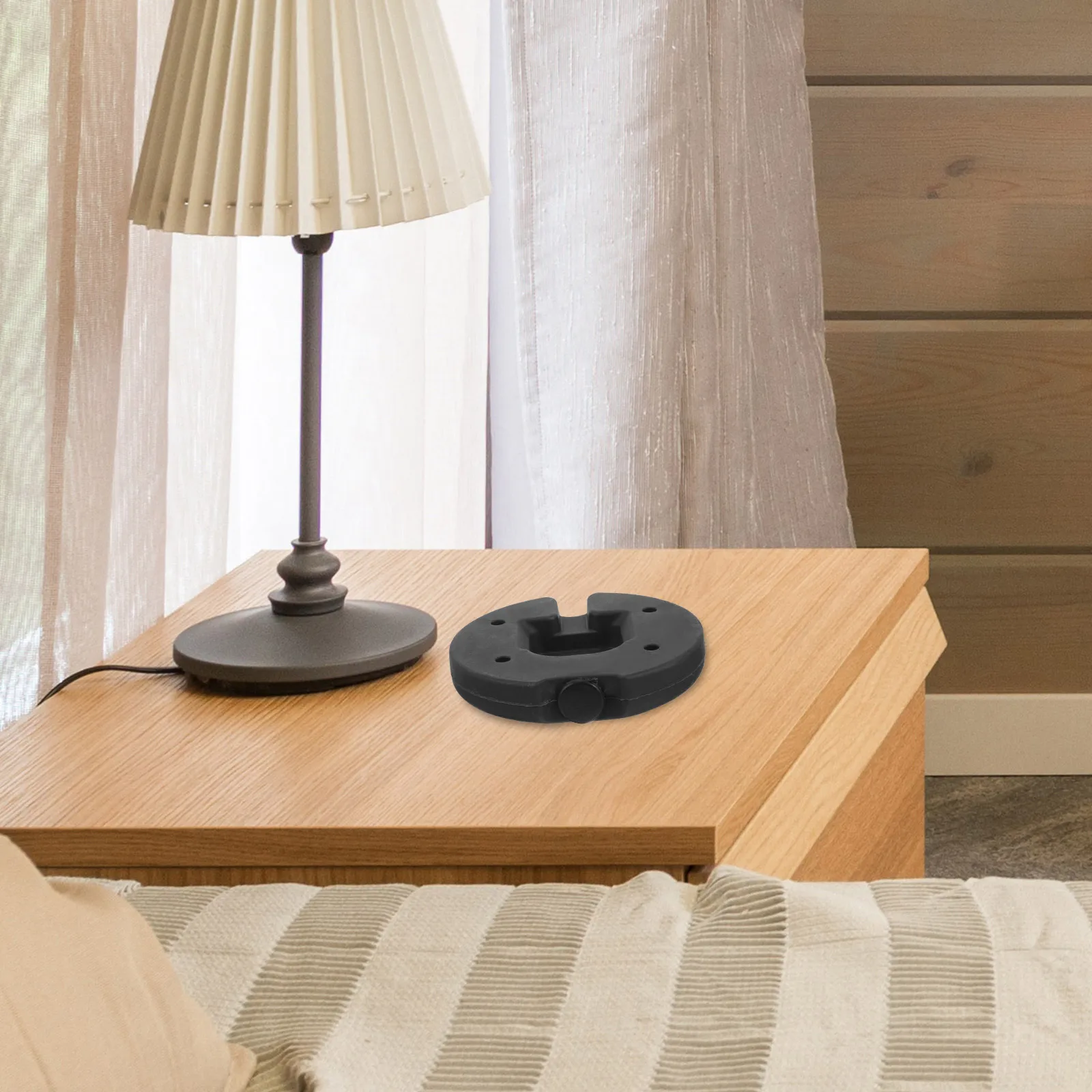 

Heavy Duty Round Table Floor Light Holder Iron Diy Display Stand Weight For Nightstand Office Home Lighting Accessory