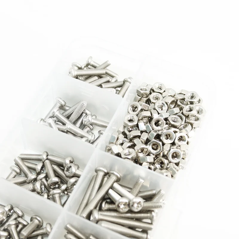 Hex Head Screw M1 M1.2 M1.4 M1.6 M2.5 M3 304 Stainless Steel Phillips Round Head Cross Hexagon Bolt Nut for Motherboard PCB Set