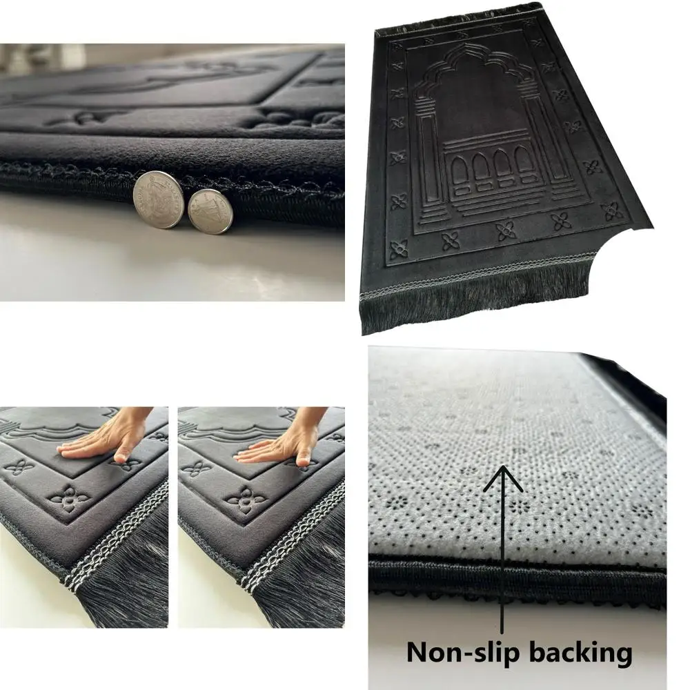 

Thick Orthopedic Memory Foam Muslim Prayer Mat - Plush Sajadah for Men & Women, Ideal for Eid, Travel, and Ramadan