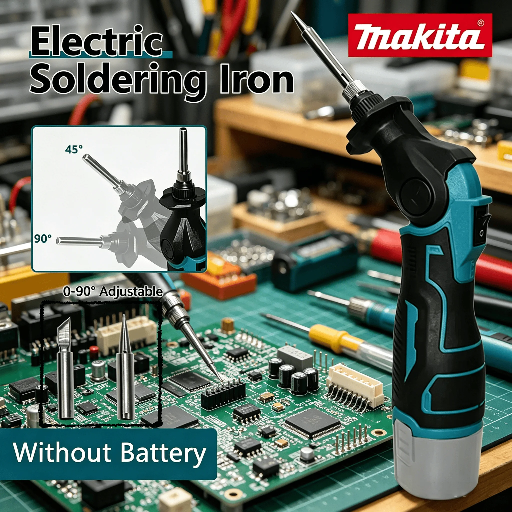 

Cordless Electric Soldering Iron Adjustable Angle 0–90° Portable Constant-Temperature Solder Gun Welding Power tool