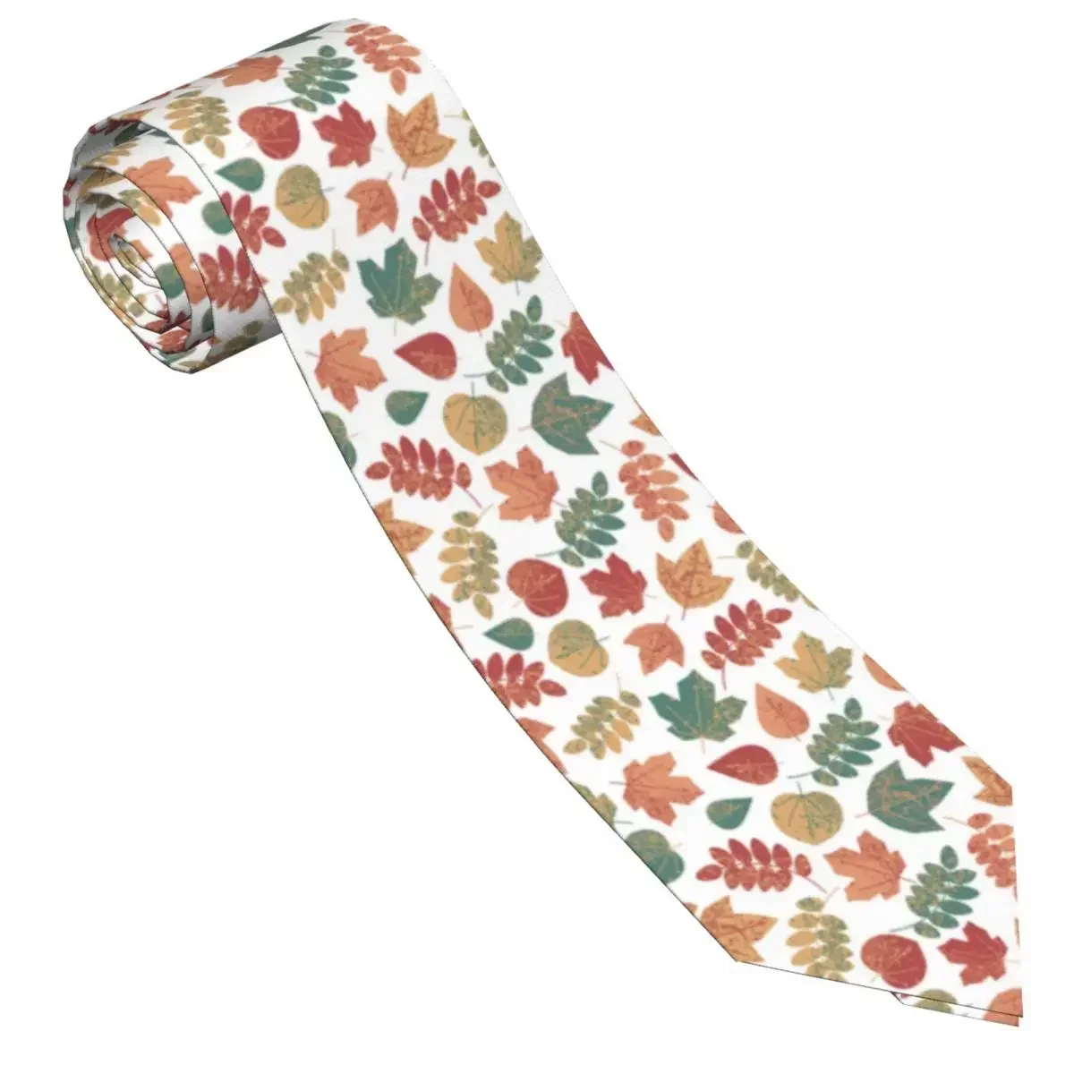 Maple Leaves Pattern Tie Thanksgiving Halloween Wedding Neck s Classic   For Adult Graphic Collar  tie Birthday