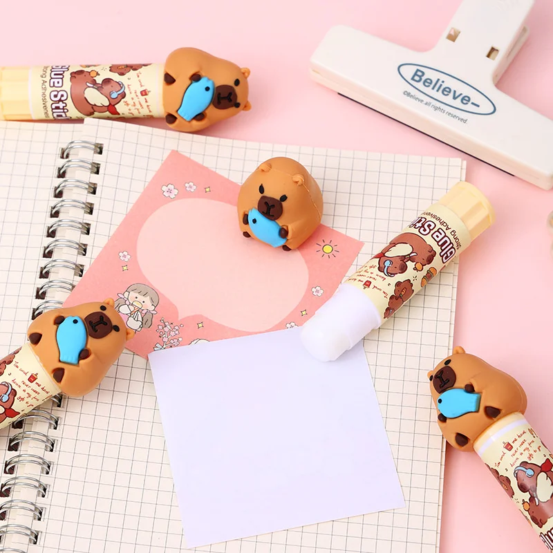 1PC cartone animato capibara colla solida adesivi super resistenti colla stick carino studente colla stick forniture per ufficio cancelleria per studenti
