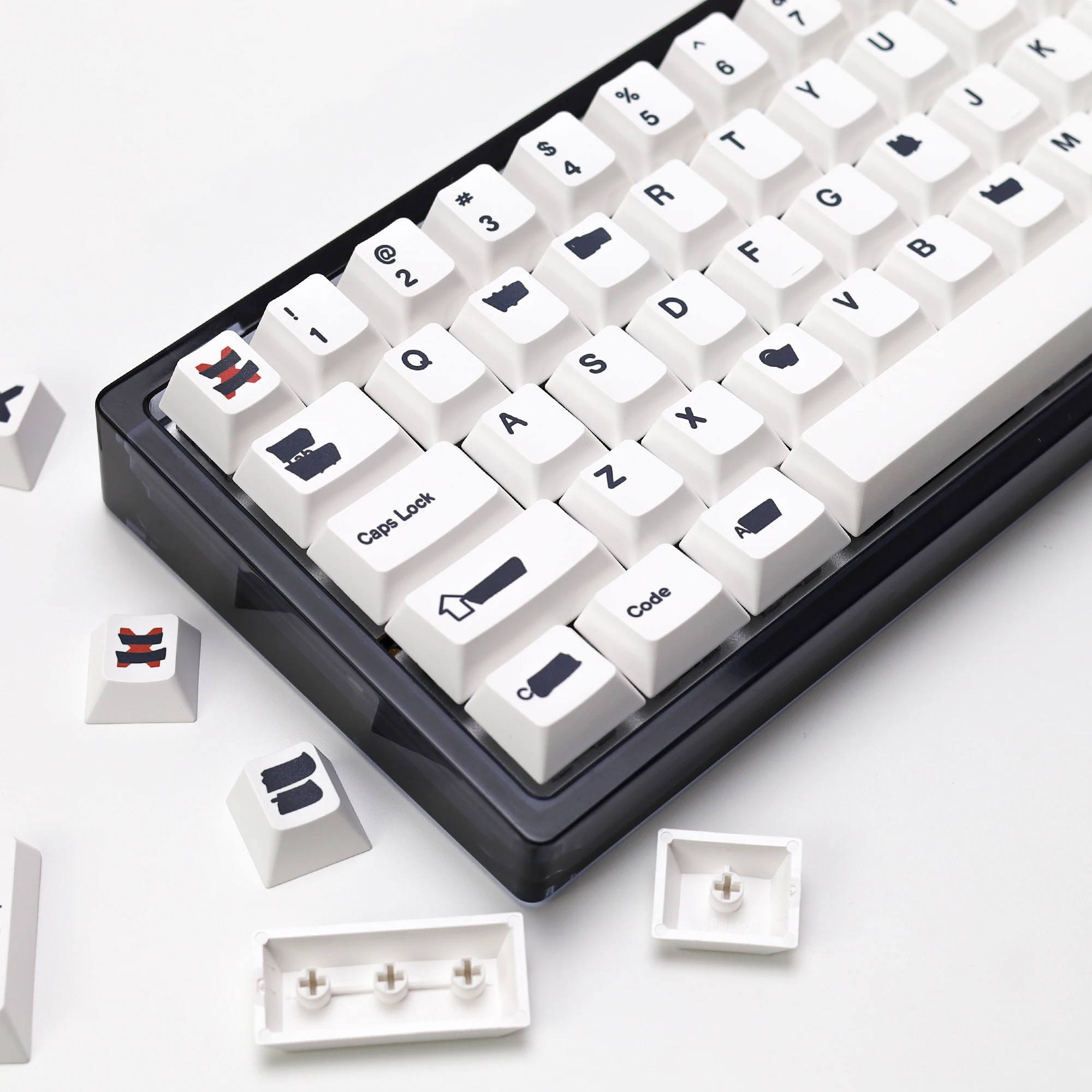 

KBDiy Retro GMK Redacted Keycaps White ISO Cherry Profile PBT Keycap Alice Spacer Bar 7u For 60 Mechanical Keyboard MX Switch