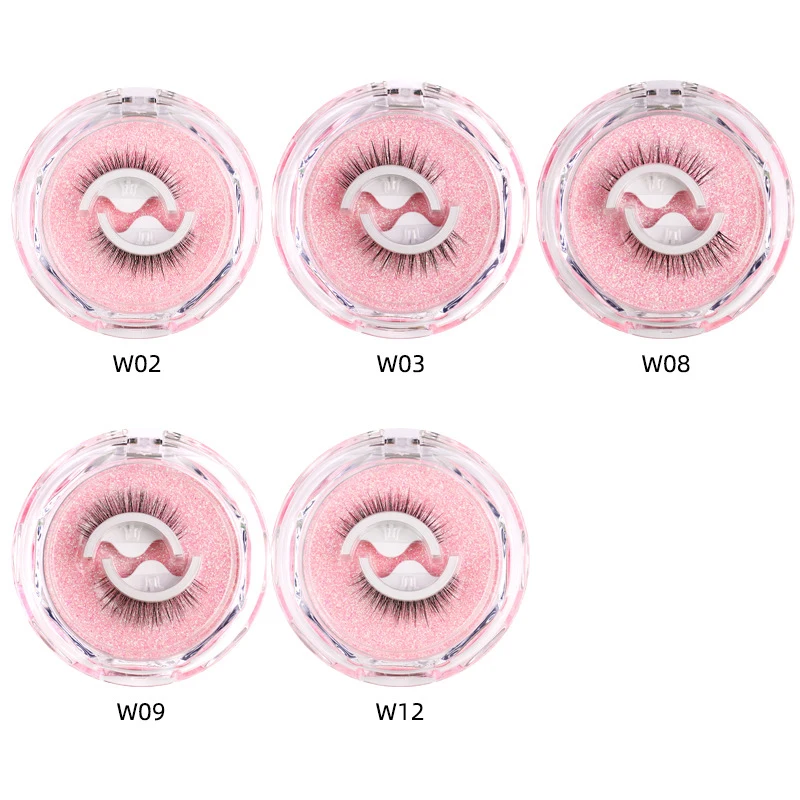 A pair of glue-free self-adhesive false eyelashes, black stem, natural simulation eyelashes, whole set