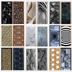 3D Geometric Line Graphics Door Stickers Self Adhesive Wallpaper Custom Home Design Decor Murals For Living Room Bedroom Decor