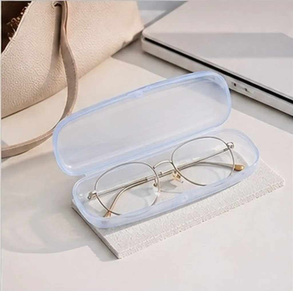 8Pcs Eyeglasses Case Plastic Translucent Portable Lightweight Protective Storage Box Travel Glasses Holder for Backpack School