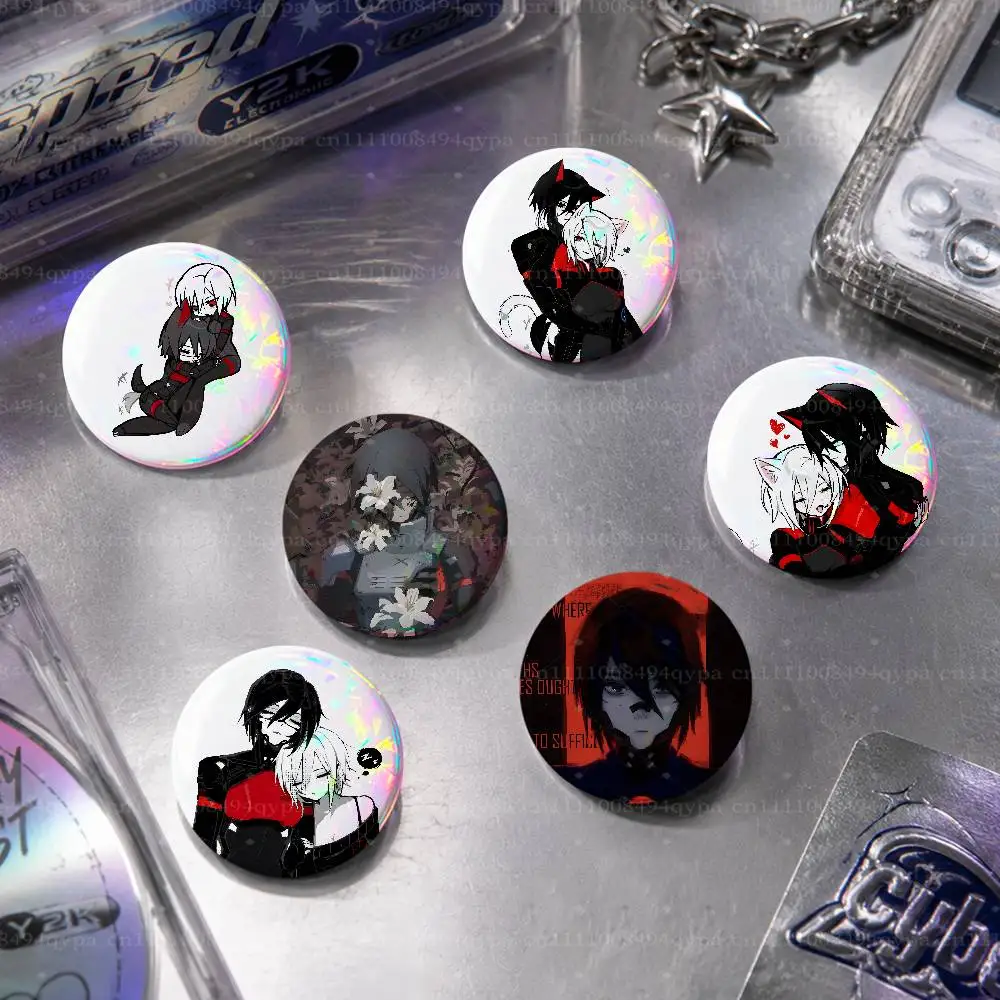 S-Signals Lilith Ariane Button Supplies Round Badge Pins Clothes Decor Metal Pin Back Cover Metal Cover Laser Film