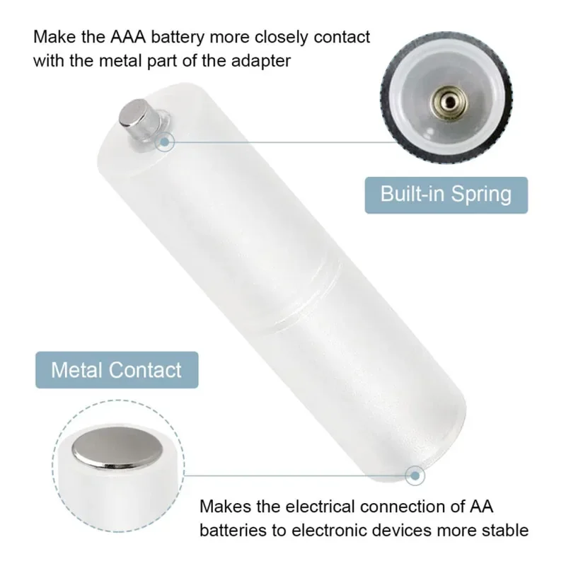 Set Da 8 Adattatori Convertitore Da AAA A AA | Custodie Portabatterie In Plastica PP, Contatti In Metallo, Compatibilità Universale Per Elettronica