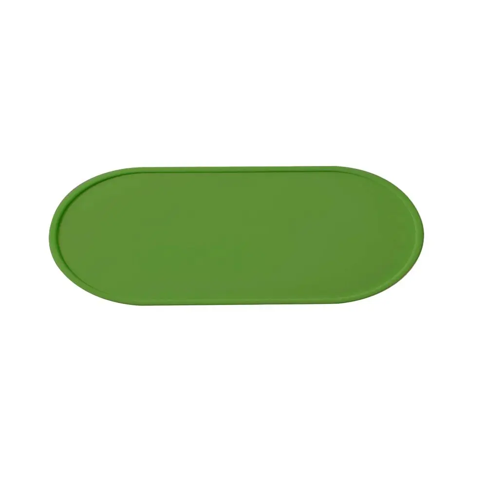 Reusable Oval Seasoning Bottle Storage Tray Washable Heat Resistant Soap Dispenser Tray Anti Slip Silicone Vanity Tray Dessert