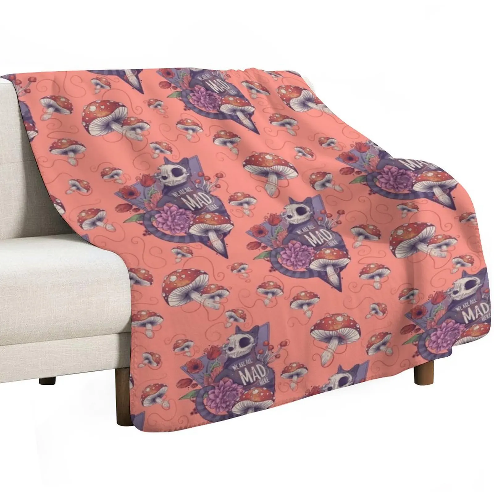 We are all mad here Throw Blanket Soft Plaid Beach For Baby Picnic decorative Luxury Designer Blankets