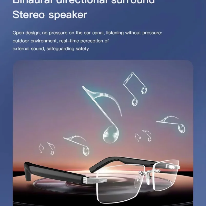 G06 스마트 무선 블루투스 안경 번역기 블루라이트 차단 헤드셋 전화 통화 및 음악 감상용