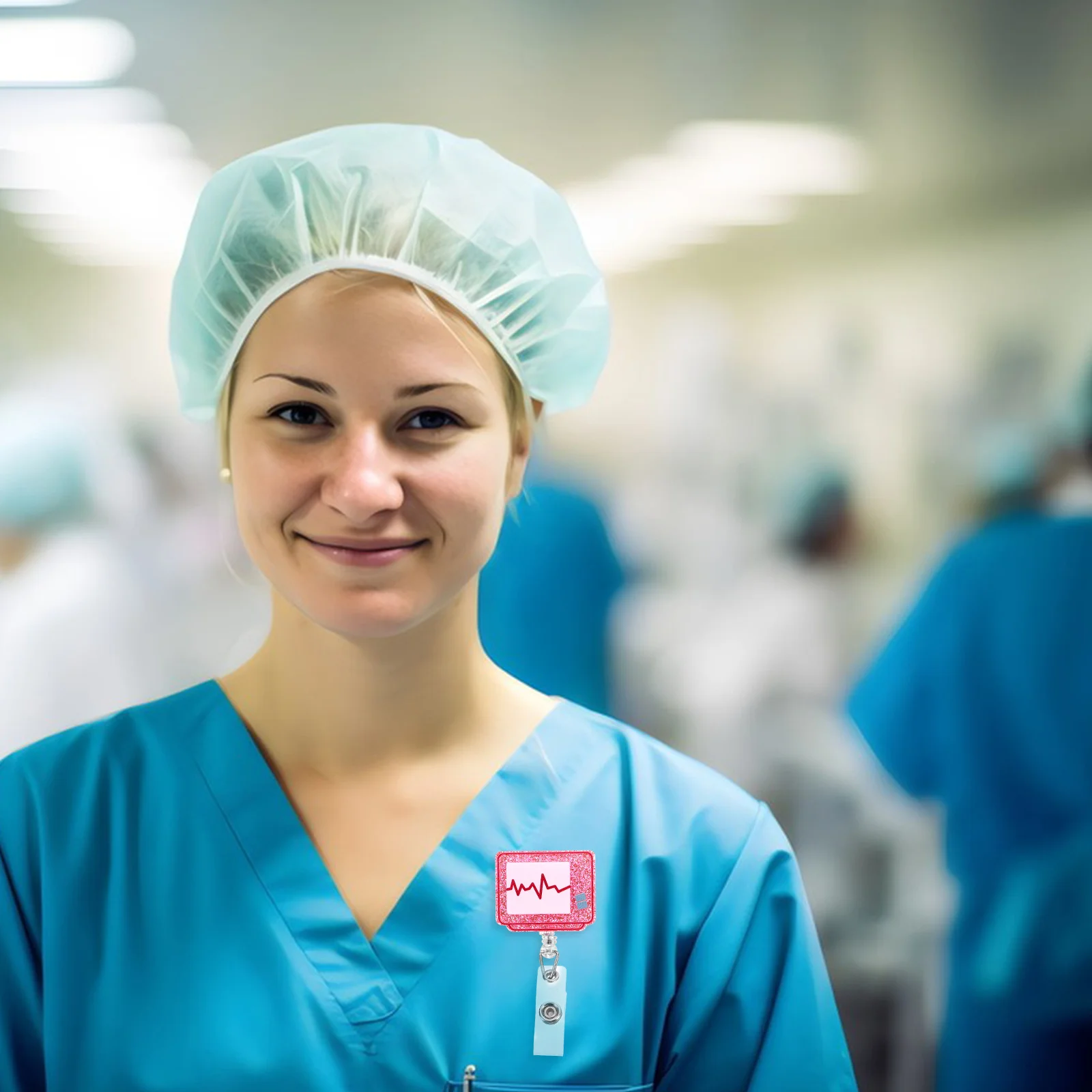 

Multi-Function Nurse Badge Buckle Ecg Retractable Badge Reel Name Tag Holder for Doctors Name Tag Holder