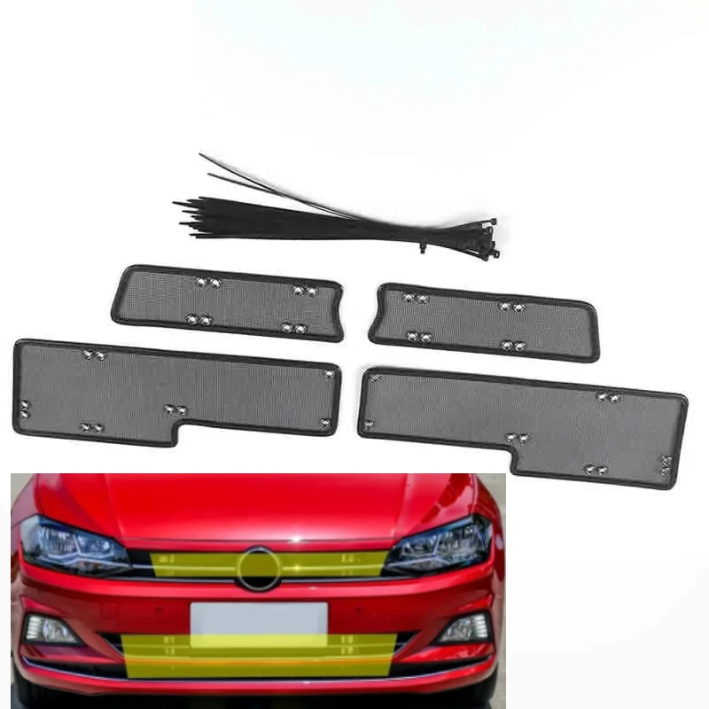 

Сетка-вставка для передней решетки радиатора, защита от насекомых, пыли и мусора, внутренняя сетчатая накладка, аксессуары для Volkswagen VW POLO Mk6 2019-2021