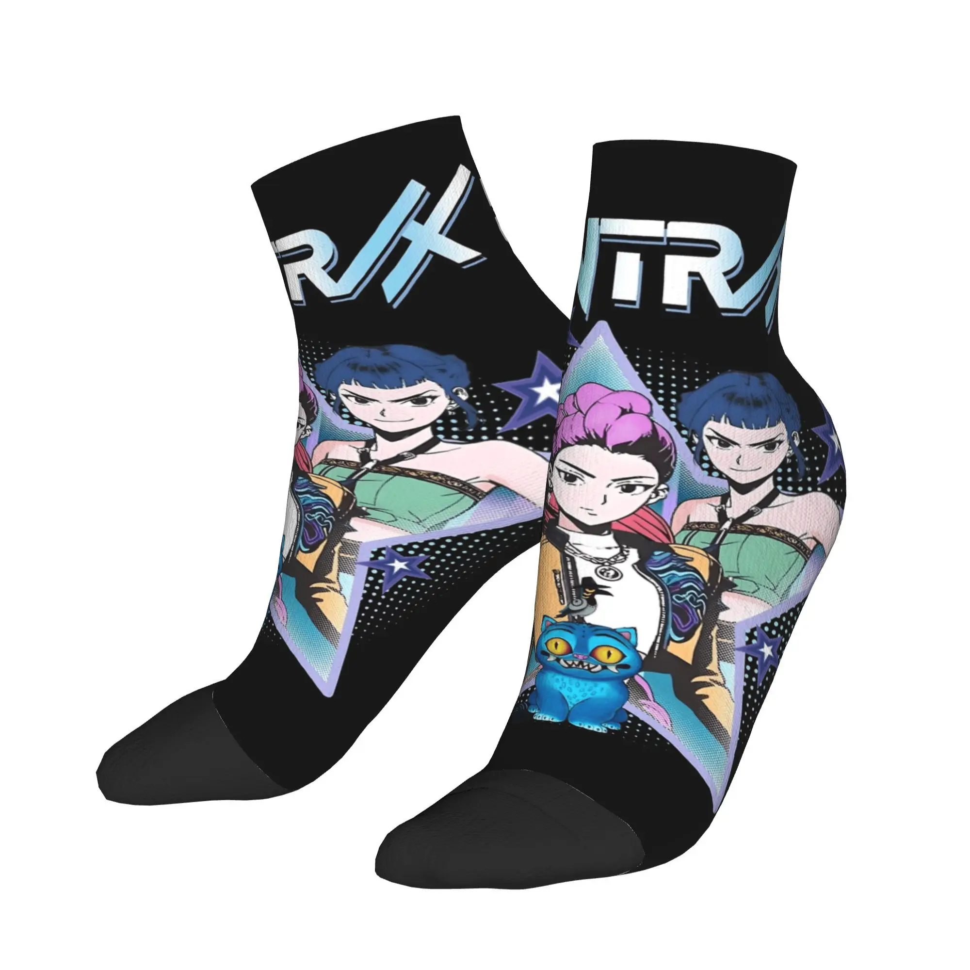 

Huntrix Mira Rumi Zoey Kpop Demon Hunters Movie Носки Летние носки до щиколотки Современные мужские мягкие носки Нескользящие велосипедные носки на заказ