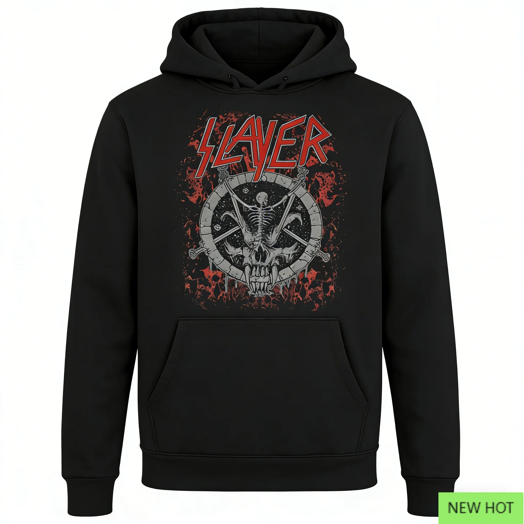 سترة بغطاء للرأس من Slayer Thrash، سويت شيرت معدني شديد، مثالية للمعجبين الذين يحبون Raw Aggressive & Thrash Metal Vibe