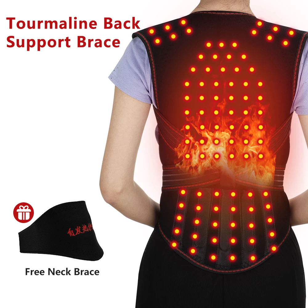 Self Heating Back Support Waist Brace Magnetic Heating Corrector Therapy Belt Back Posture Corrector Spine Back Lumbar Belt