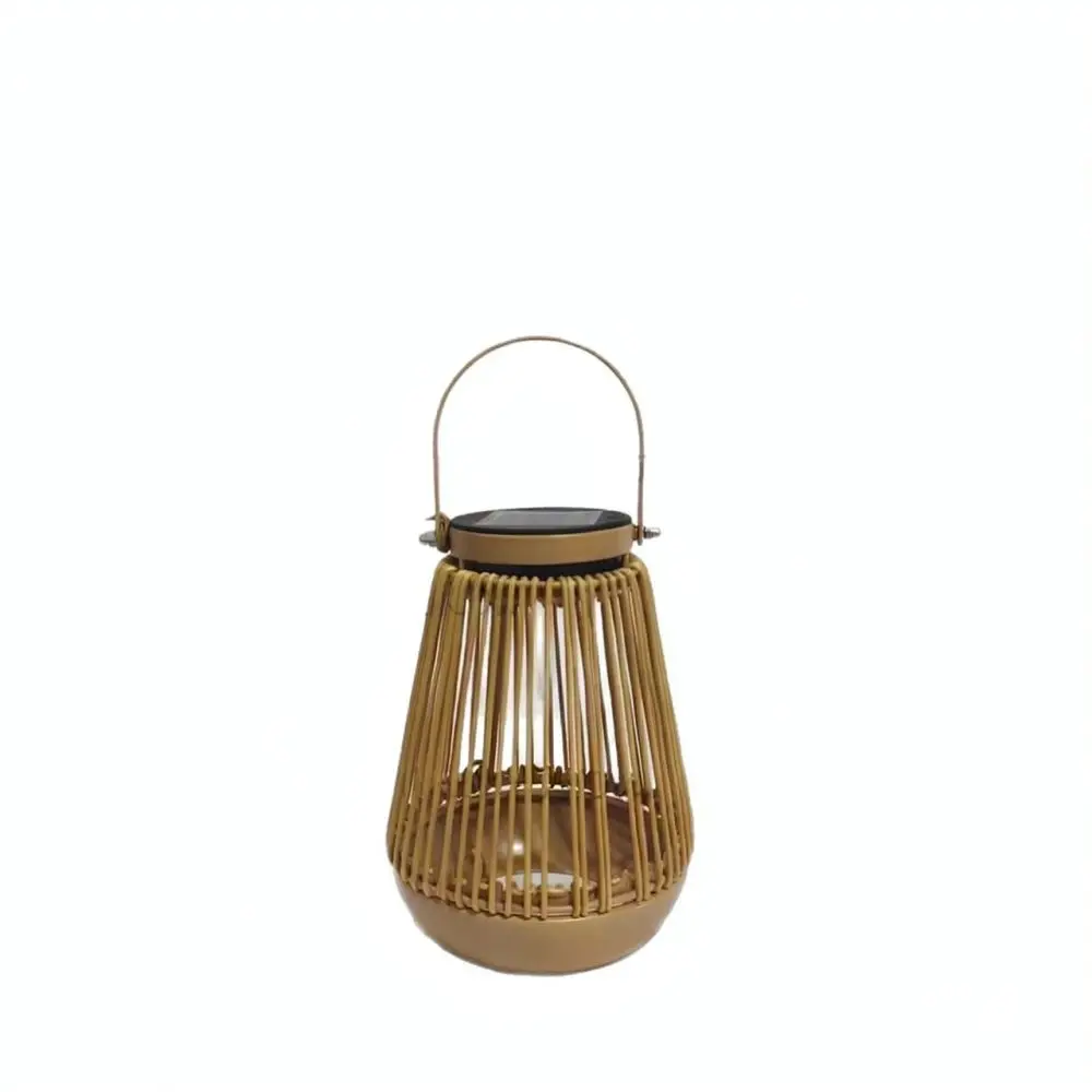 Decorative Solar Rattan Hanging Light Outdoor Waterproof Wicker Lantern For Garden Terrace Patio Balcony Yard Decor