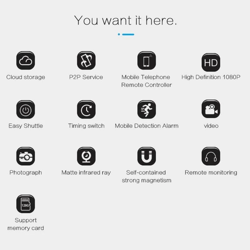 U55C Portable 1080P High Definition Mini Cloud IP Camera Wifi Security