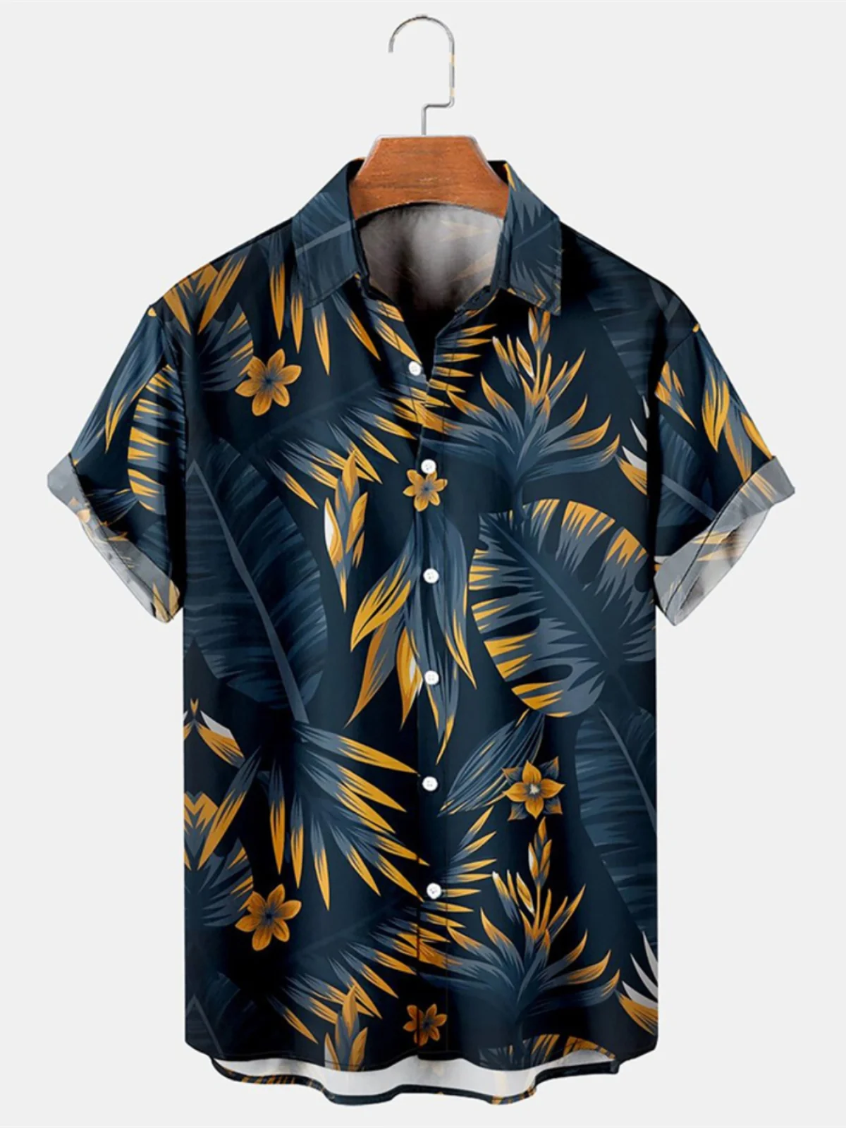 

Men's Printed ort Sve Cardigan Lapel irt Flip Collar Breathable Summer Casual Loose Fit Youthful Sle Other Material 00