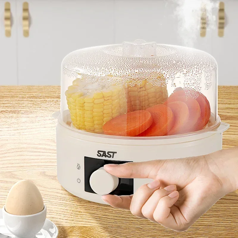 Egg Steamer 1PC Boiled Eggs Auto Power Off Double Layer Multifunction Mini Breakfast Machine Steam Corn Home Gifts