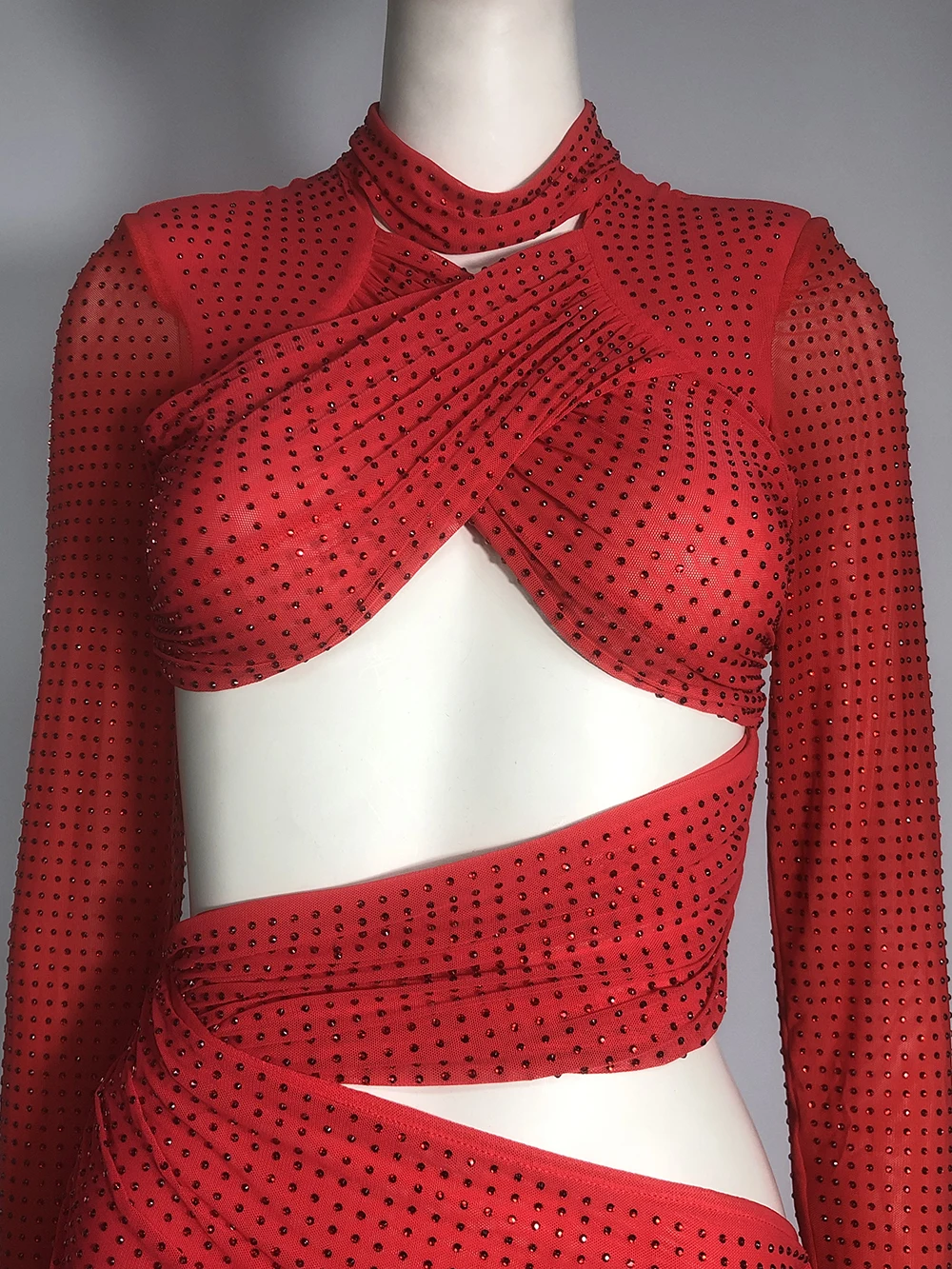 Minivestido rojo de lentejuelas con un solo hombro y corte asimétrico y tren para mujer, vestido para fiestas de club y celebraciones de cumpleaños