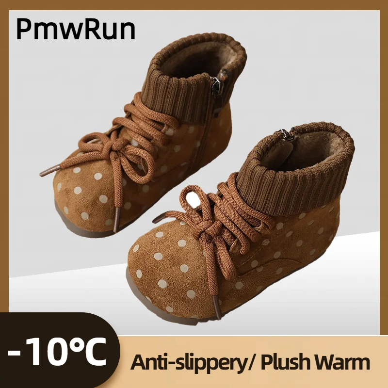 

2025 трендовые модные плюшевые сапоги для девочек, толстые теплые плюшевые зимние сапоги для детей, теплые сапоги принцессы в корейском стиле, обувь с подкладкой