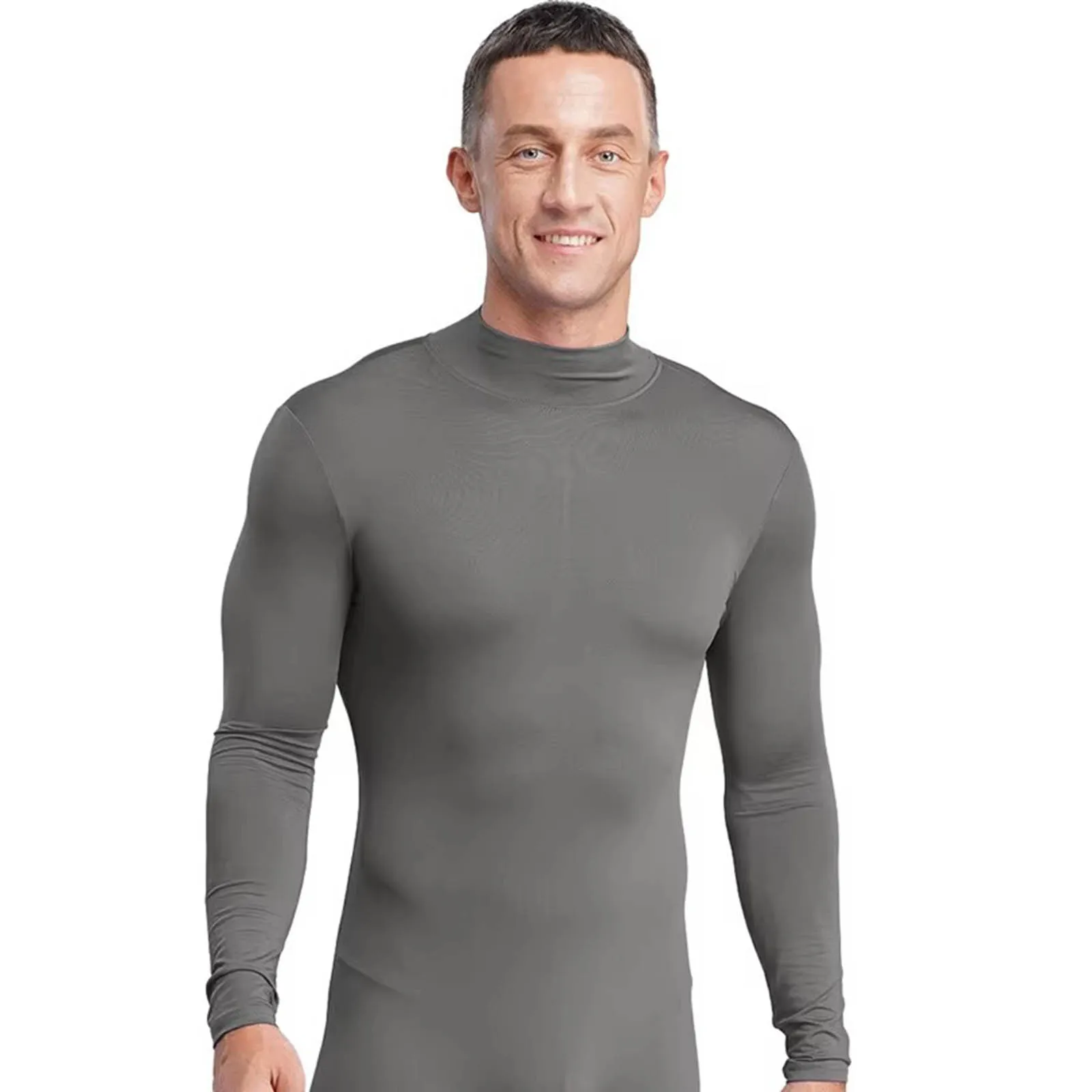 

Men Stretchy Dance Workout Base Underwear Jumpsuit Long Sleeve Long Pants Bodycon Pajamas Bodysuit for Workout Yoga Sport Wear