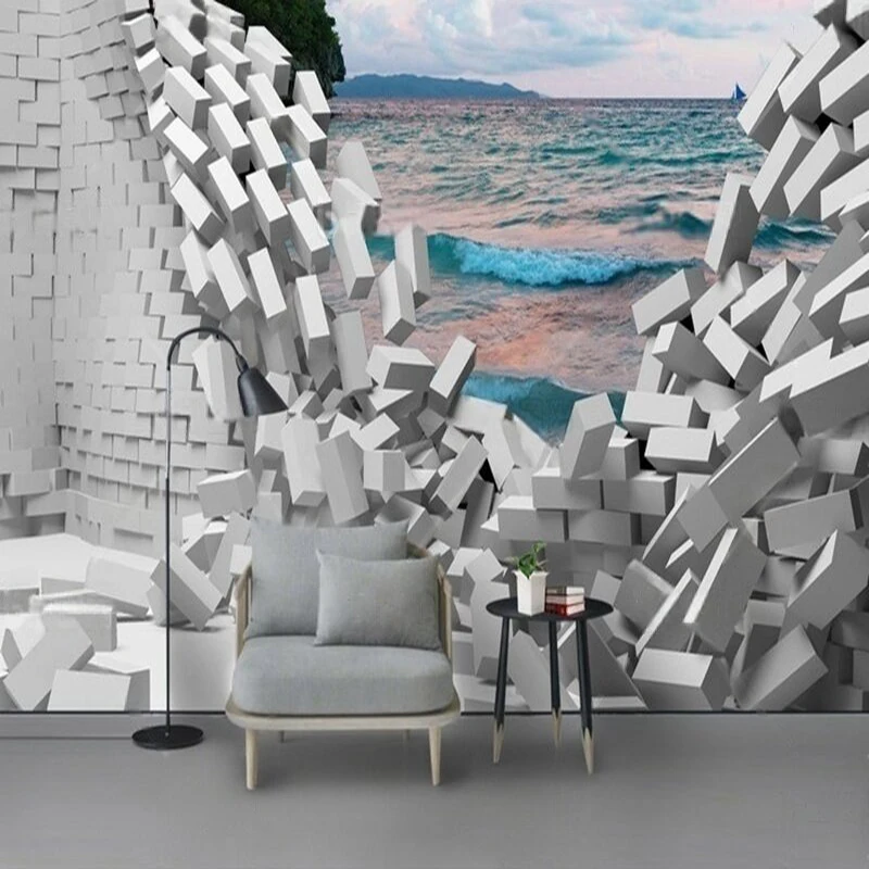 MU9096 Modern and simple 3D perforated wall landscape decoration effect decorative mural TV background wall Home Decor Wallpaper