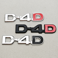 3D Metal Logo D4D Glossy Chrome Emblem Badge Decals Car Sticker For Toyota Camry Highlander Yaris Corolla avensis hilux Etc