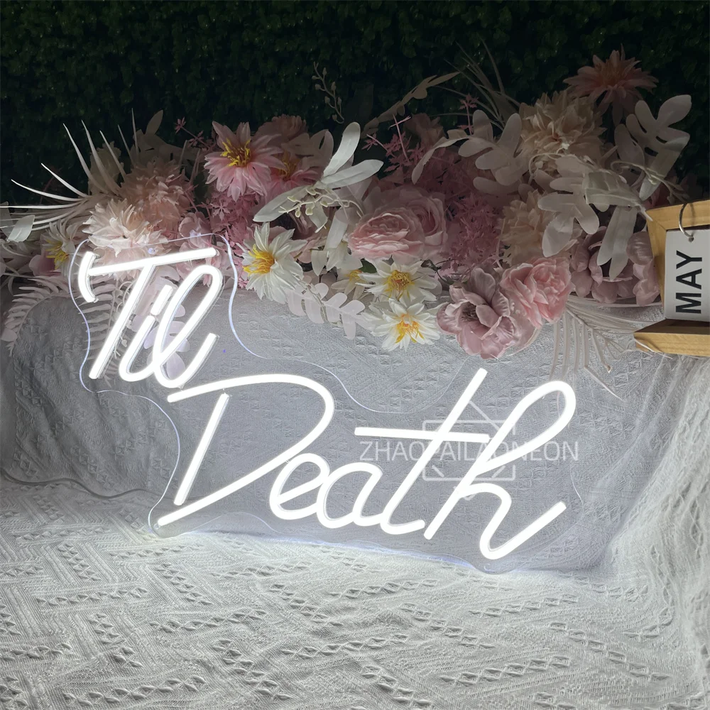 

Til Death Led Neon Sign Wedding Dedroom Decoration Neon Lights Sign Wall Hanging Room Party Birthday Bar Decor LED Neon Lights